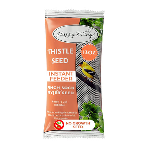 Happy Wings prefabricated Finch Sock prefilled with Nyjer seed for easy use