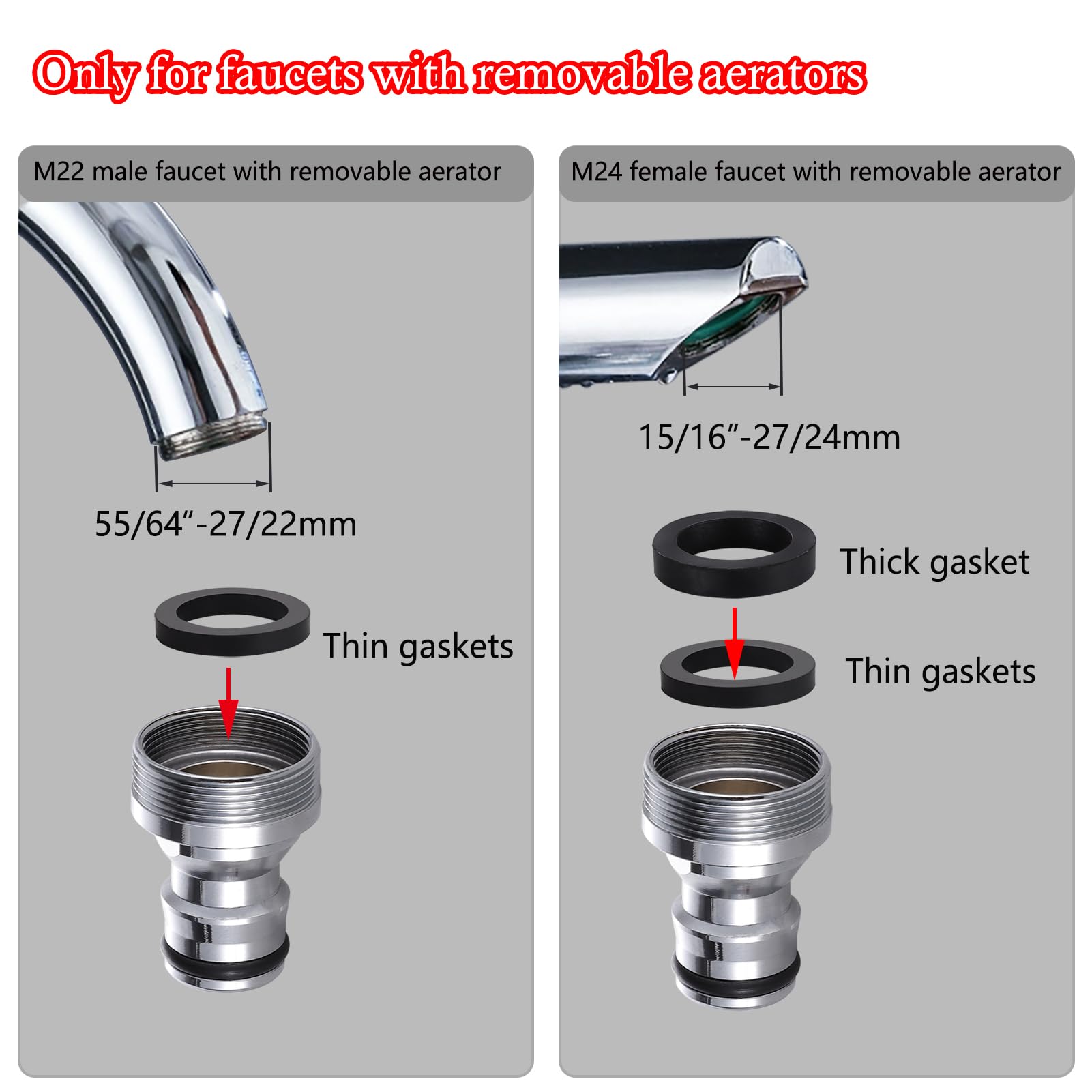 Happywins brass chrome quick-connect construction highlights durability and corrosion resistance.