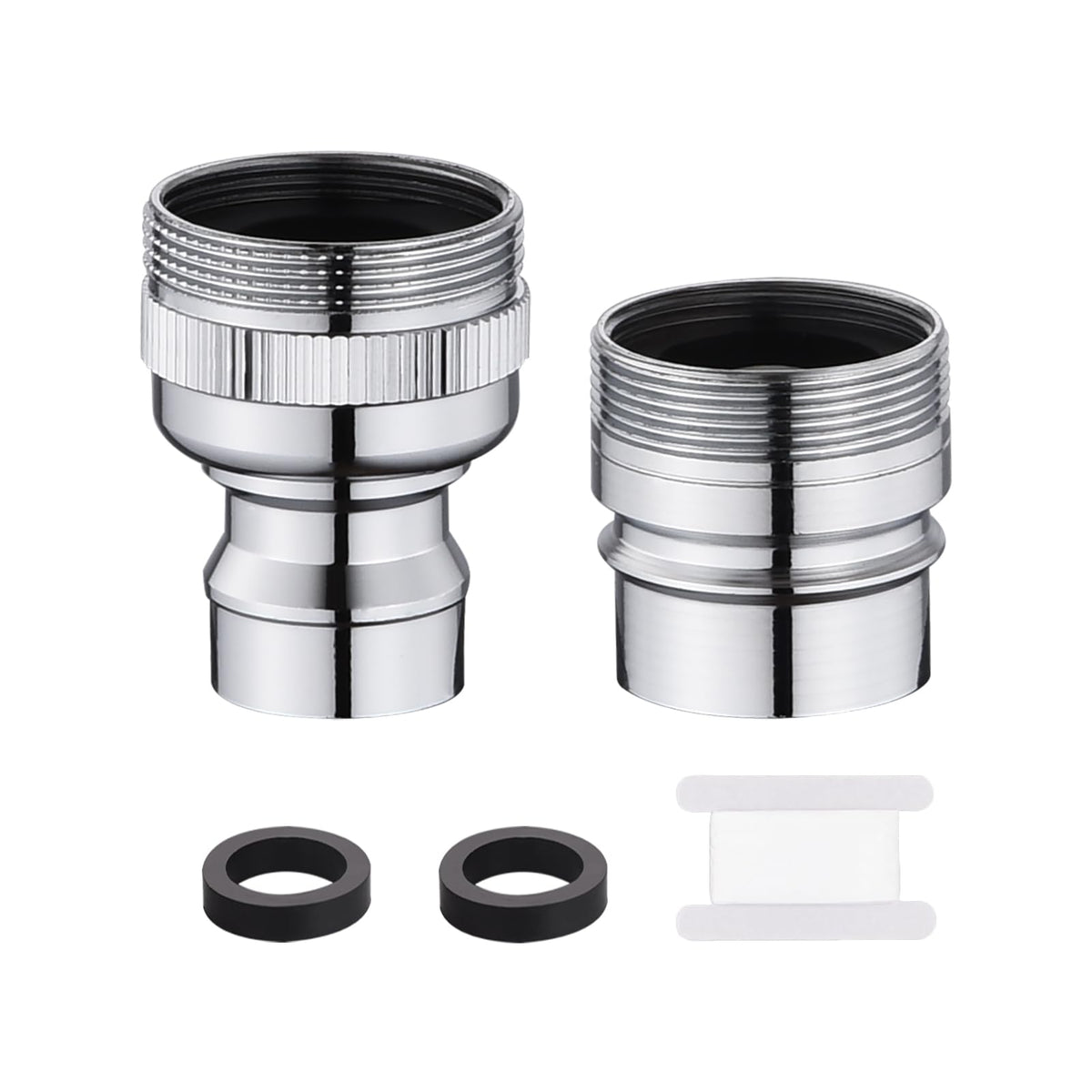 Happywins dishwasher faucet adapter with aerator demonstrates bubble flow for splash control.