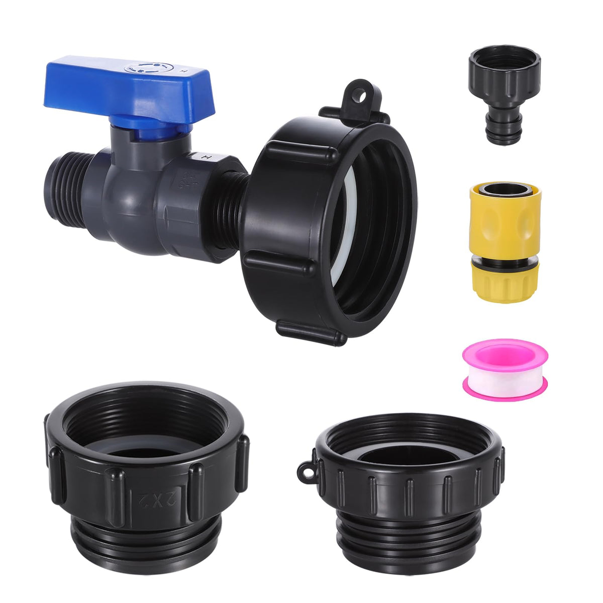 Happywins IBC tote adapter with 2-inch coarse thread for quick, leak-free connections