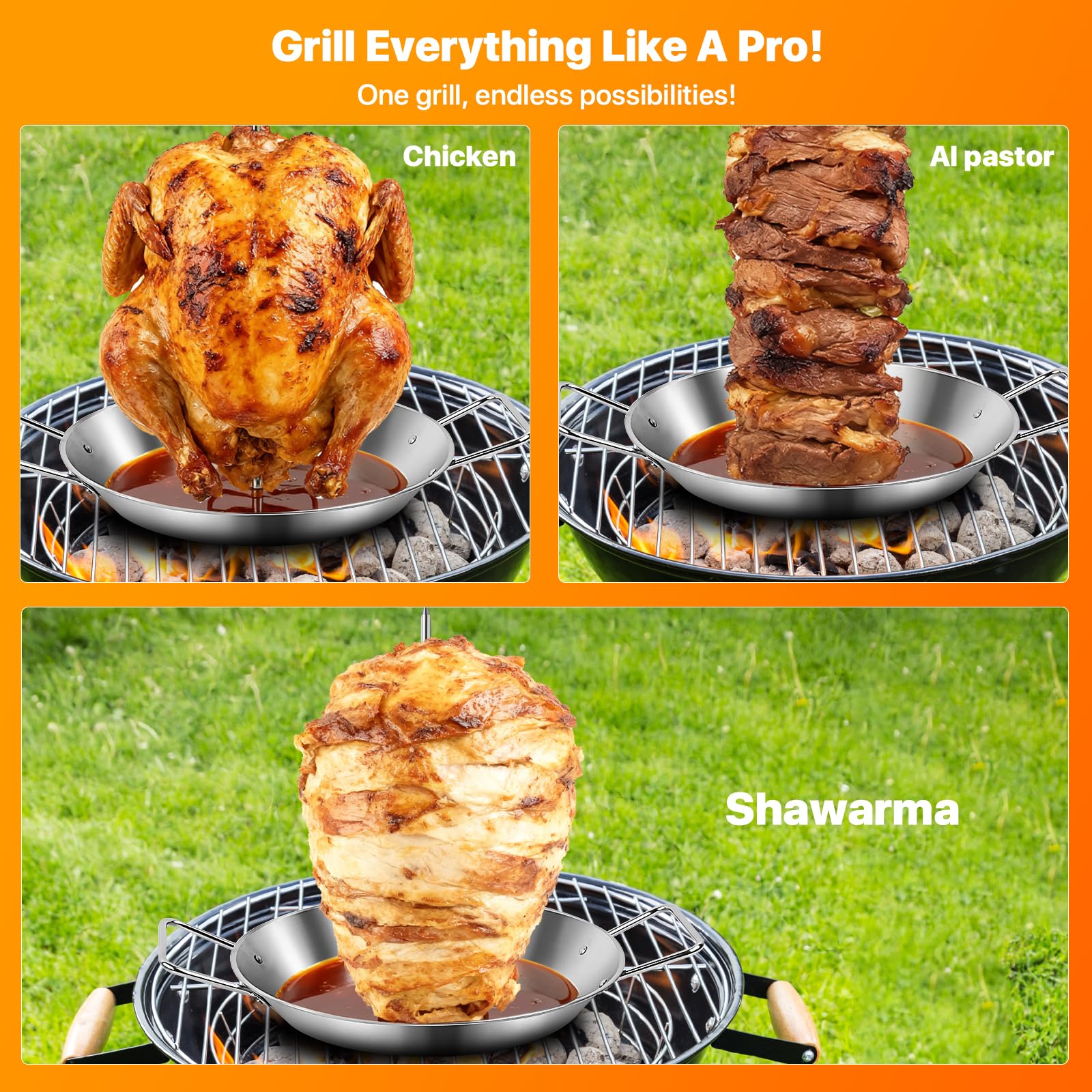HAPWAY non-stick gyro pan for easy cleaning and compact storage.