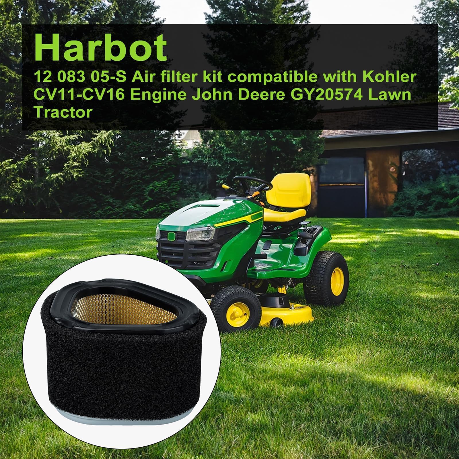 Harbot 12-083-05-S air filter on Kohler CV11–CV16 models ensures clean airflow