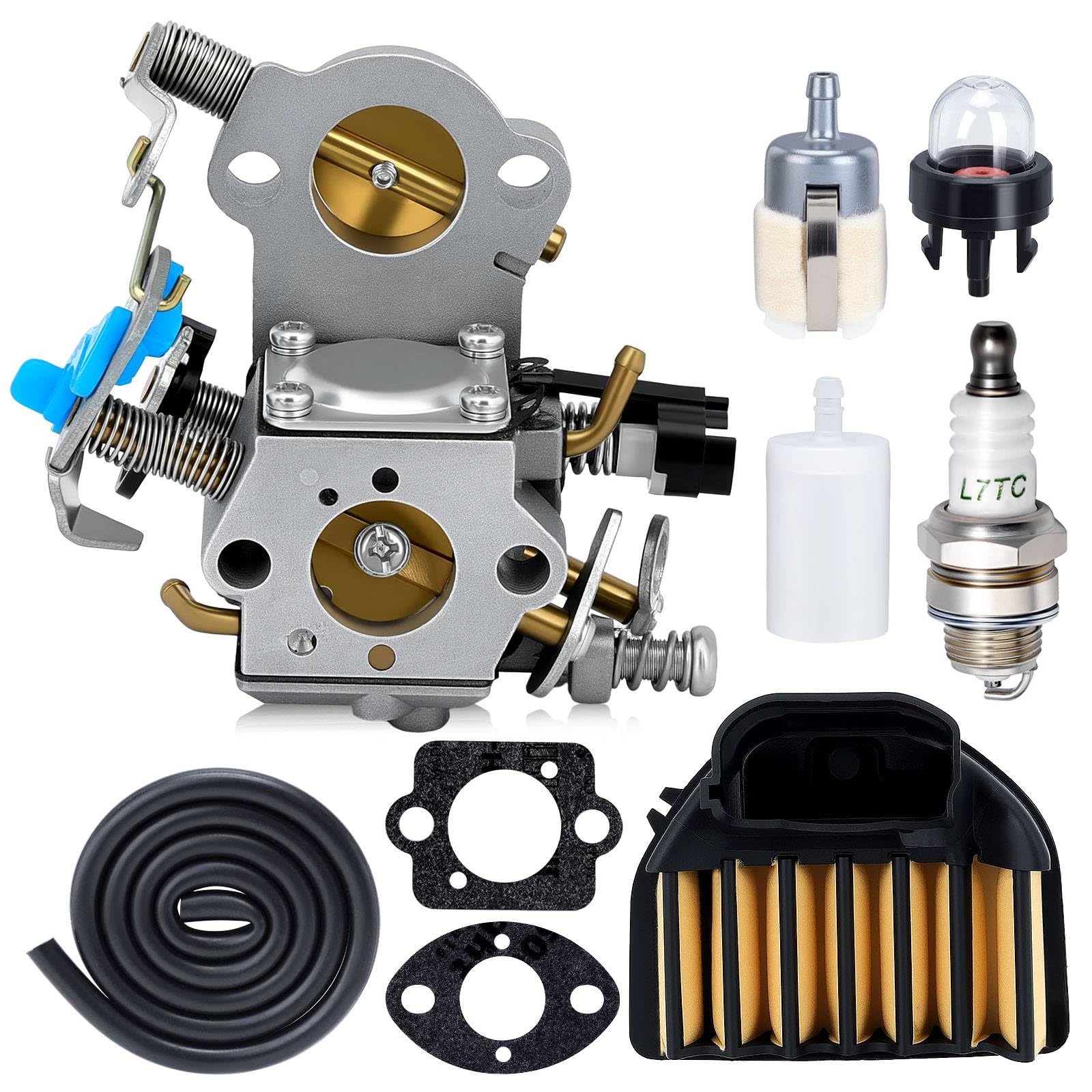 Harbot 455 Rancher carburetor for Husqvarna, precise fit enhances engine response.