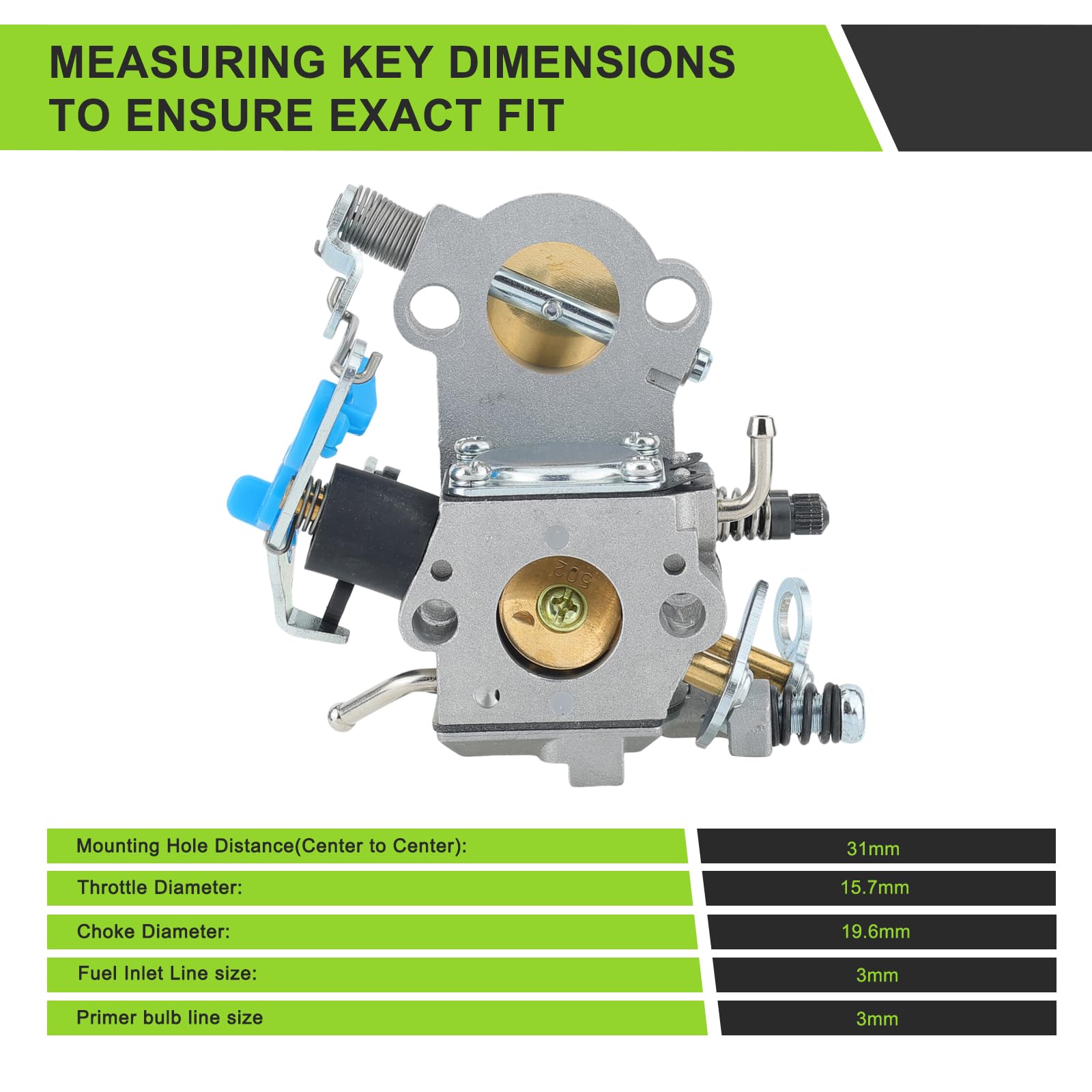 Harbot 455 Rancher fuel filter traps debris for longer carburetor life.