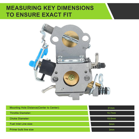 Harbot 455 Rancher fuel filter traps debris for longer carburetor life.