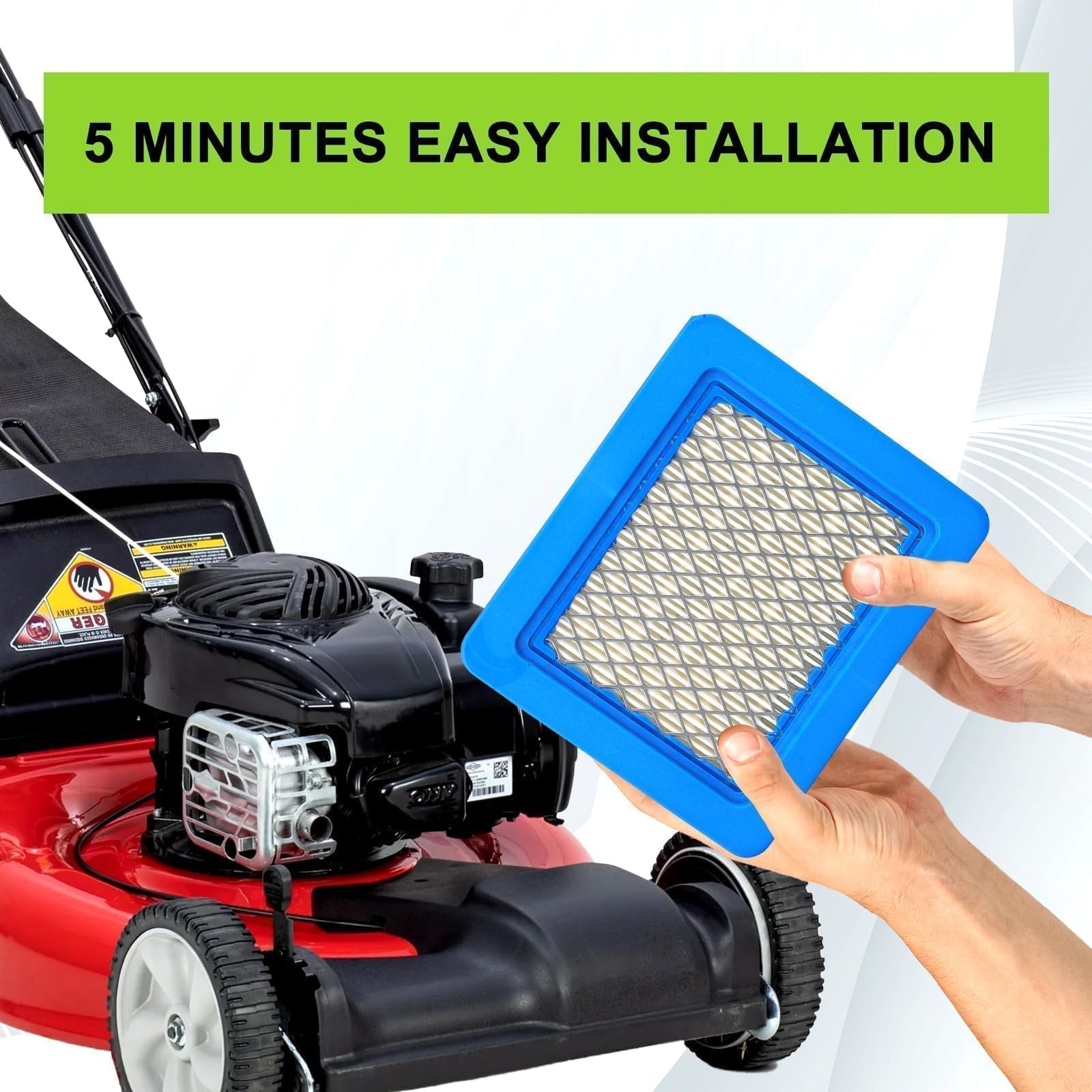 Harbot 491588S air filter with polyurethane seal for tighter fit and reduced vibration.
