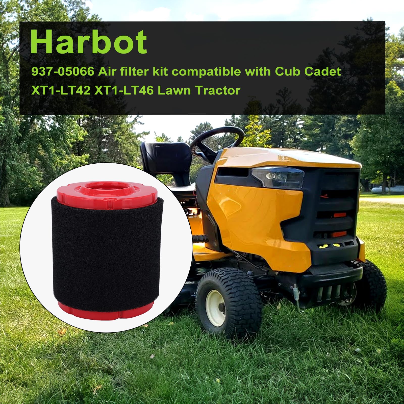 Harbot 937-05066 air filter for Cub Cadet XT1-LT42 keeps engine running smoothly.