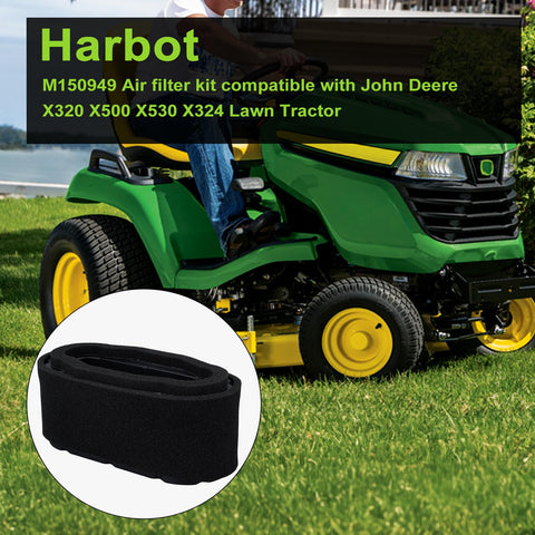 Harbot M150949 air filter close-up highlights compact fiber media for efficient filtration.