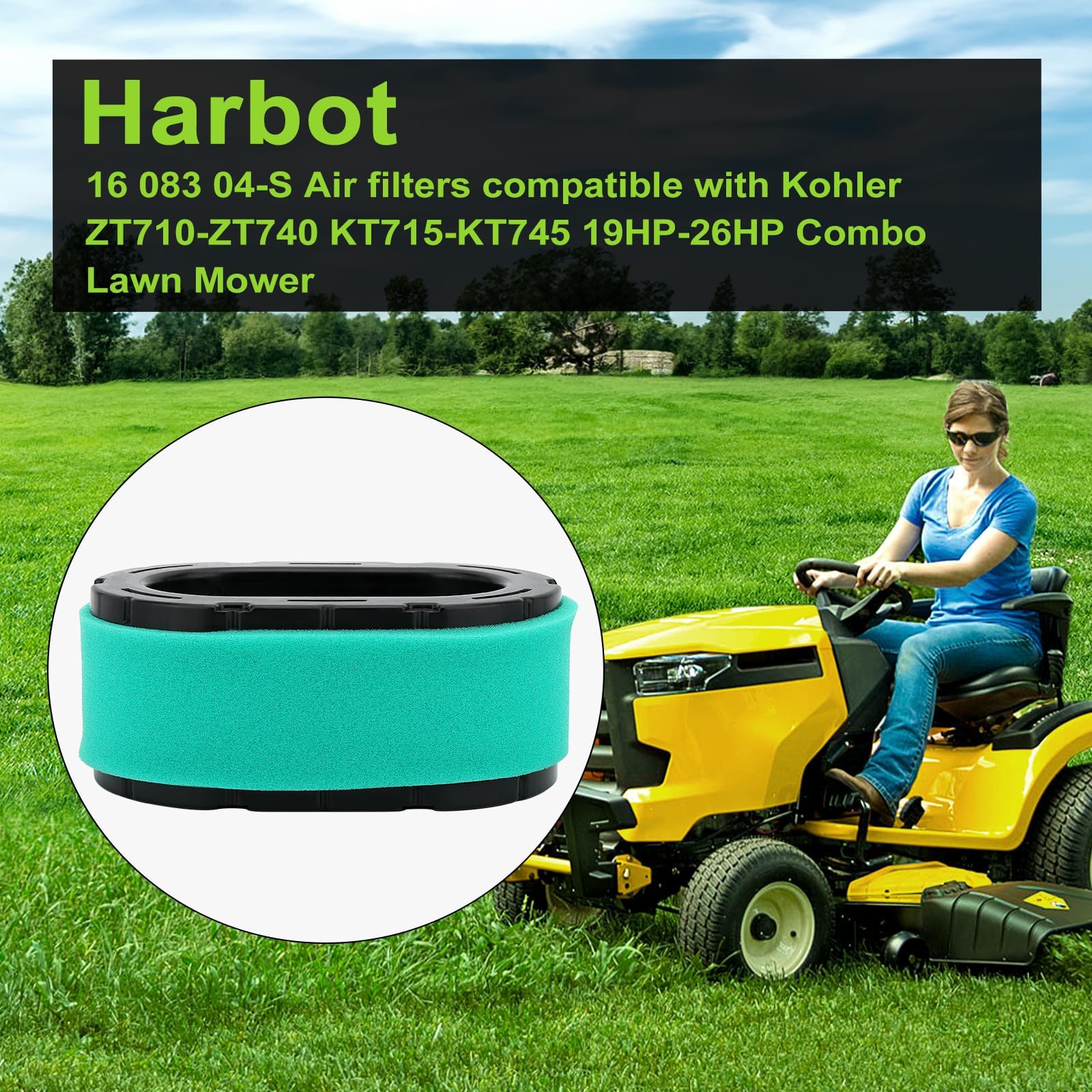 Harbot two-pack with pre-filters supports easy lawn mower maintenance.