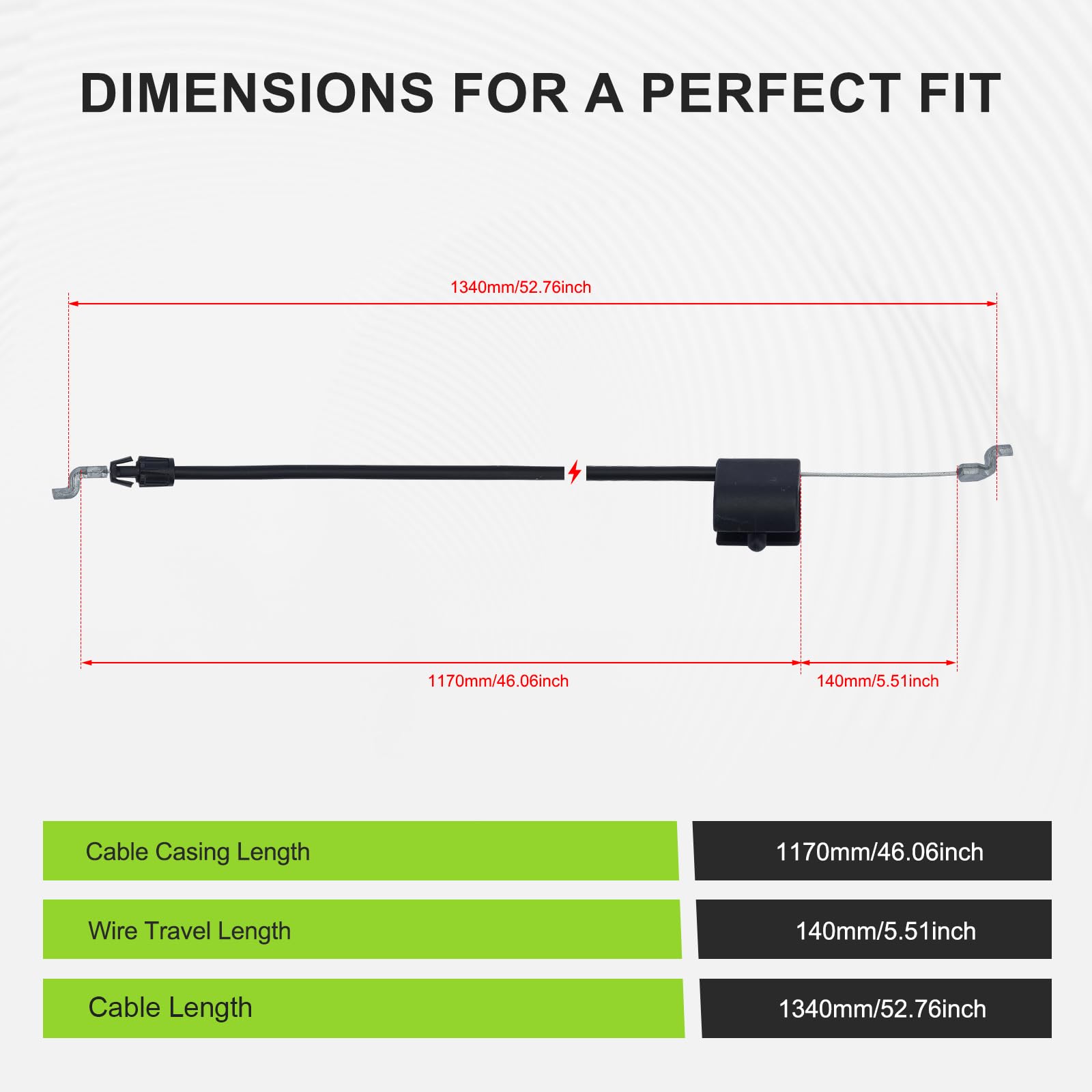 Harbot 532183281 cable with 53.0 inch length for versatility