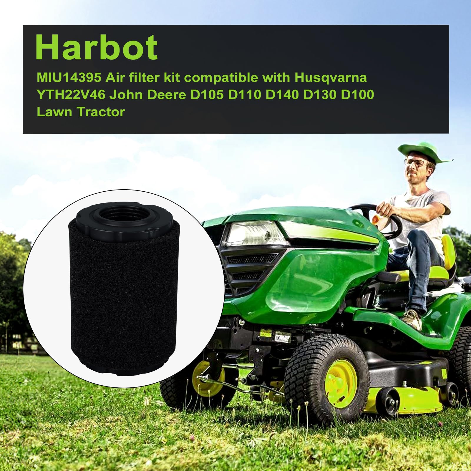 Harbot D130/D140/D110/D105 air filter kit for quick mower maintenance