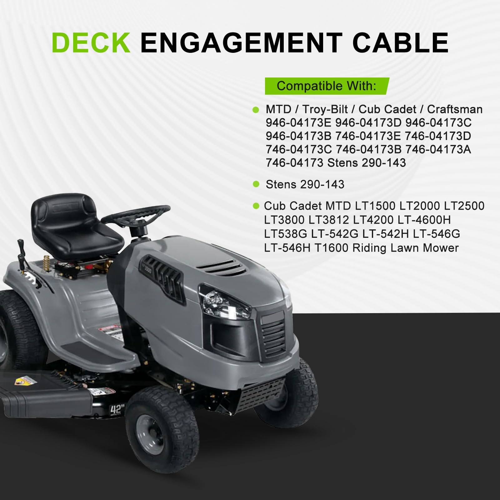 Harbot deck engagement cable 946-04173E fits Pony and Horse series for reliable operation