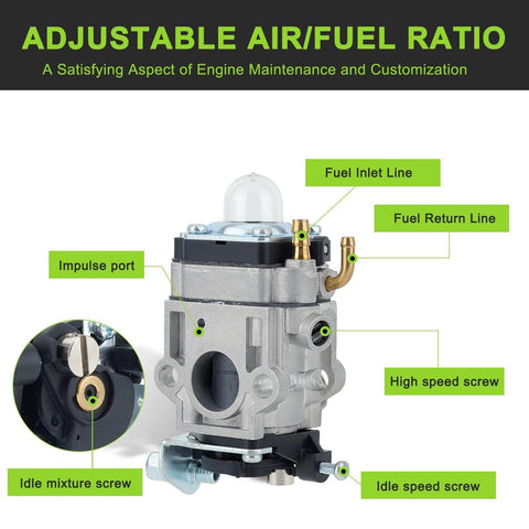Harbot E43 carburetor kit air filter included for clean fuel flow