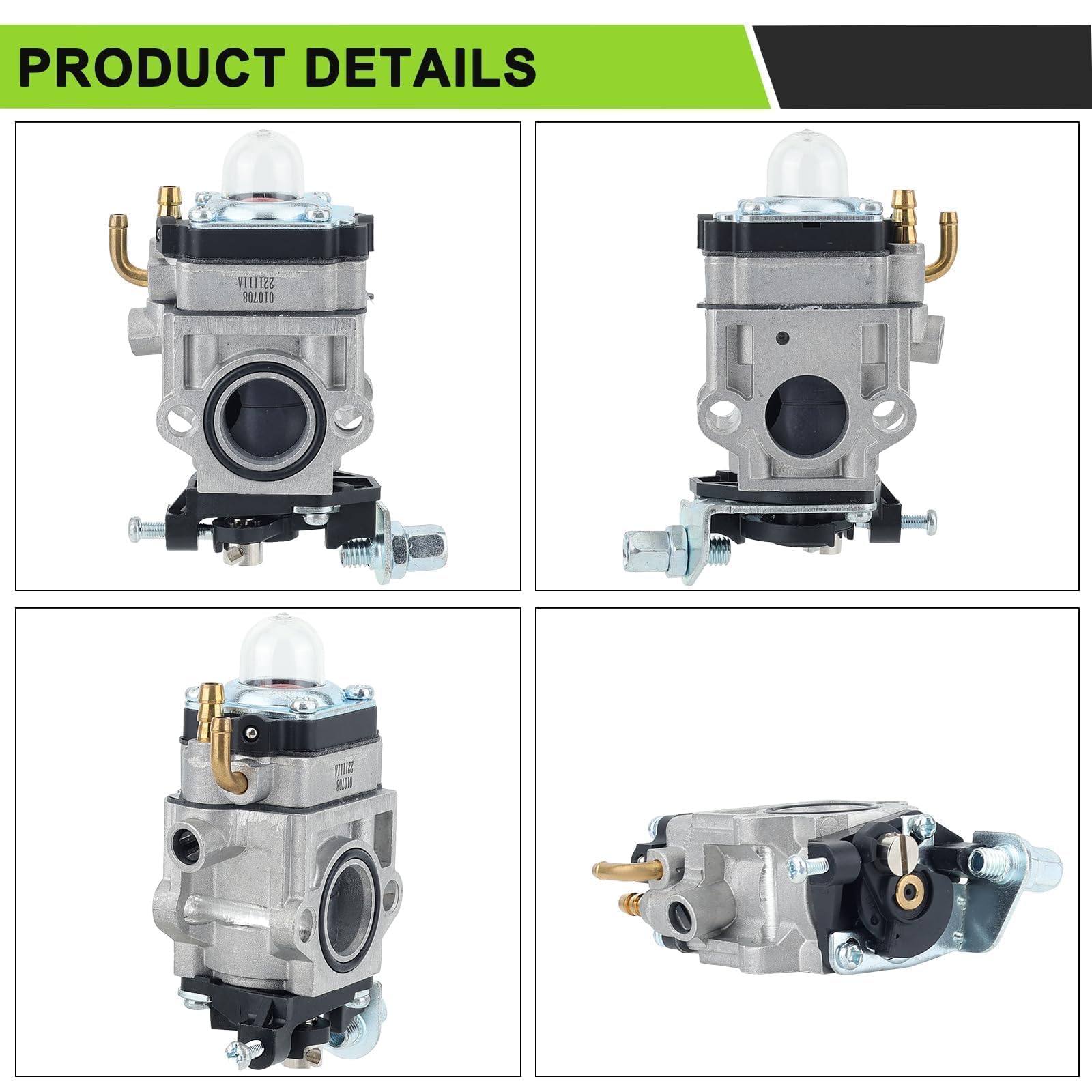 Harbot E43 carburetor kit spark plug and primer bulb for ignition reliability