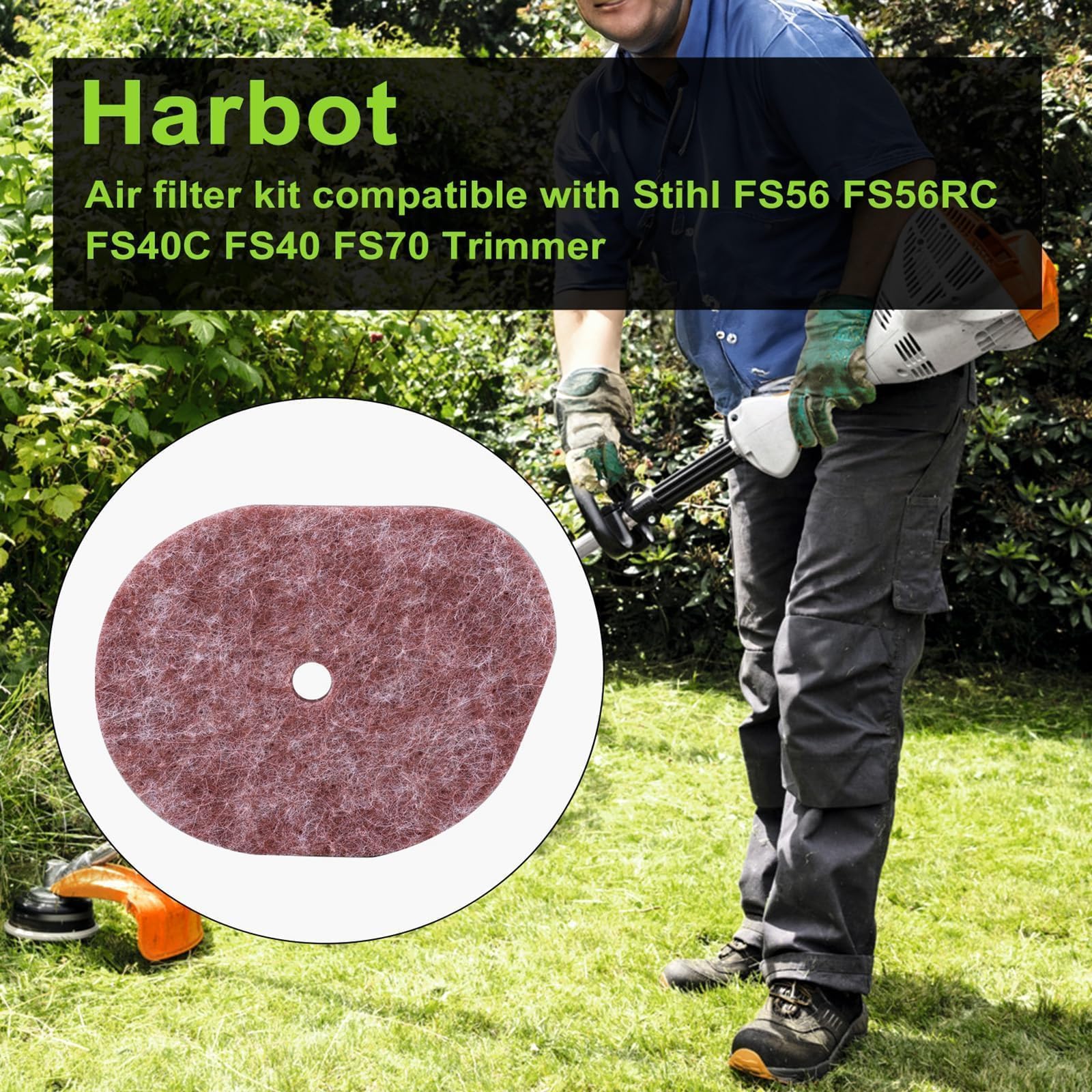 Harbot FS56RC air filter installation demonstrating quick replacement
