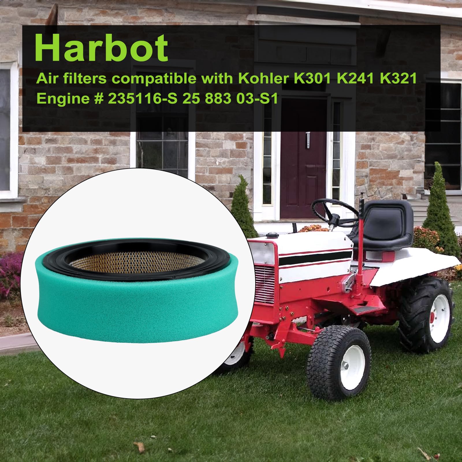 Harbot Kohler K301 air-filter fit for reliable engine airflow