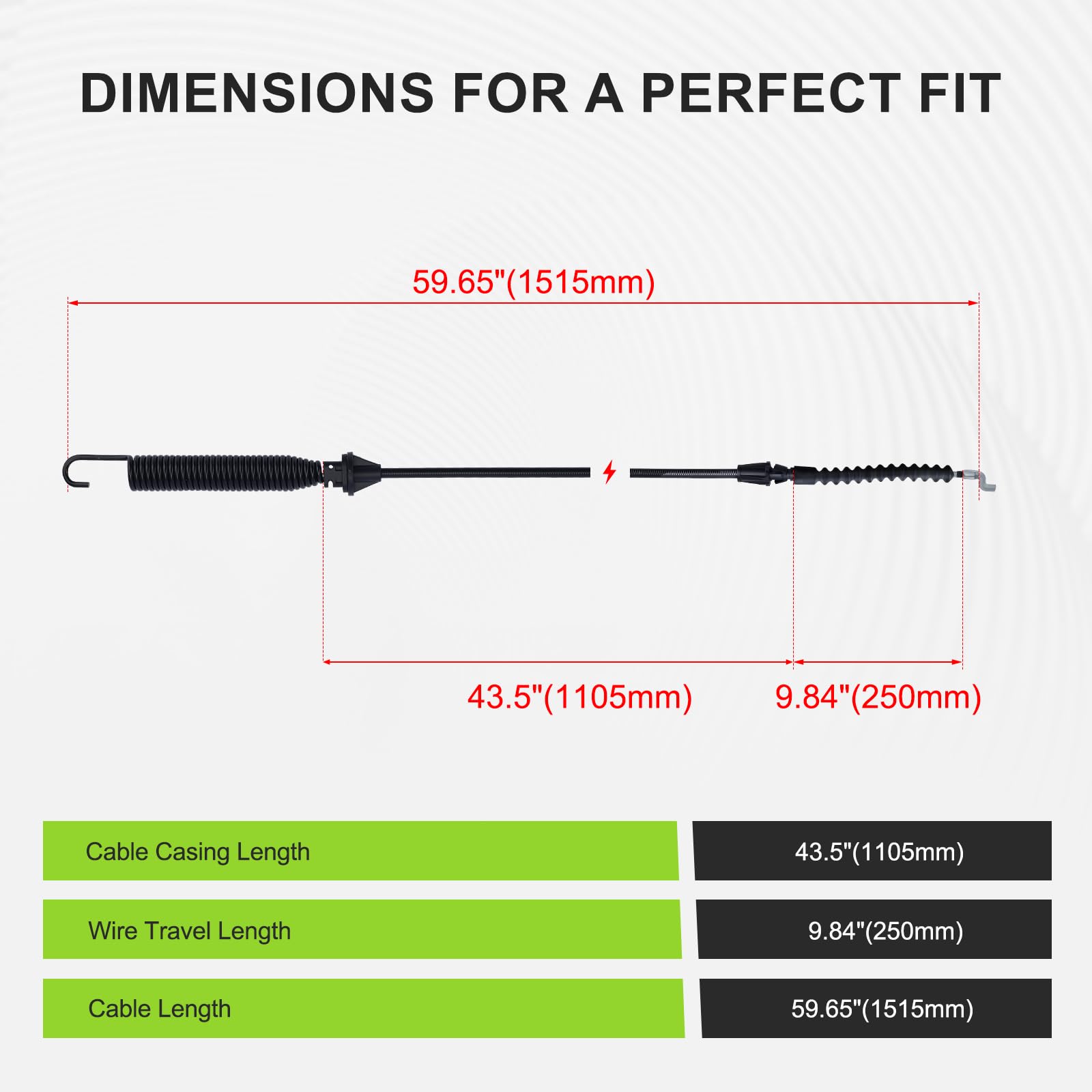 Harbot LTX1045 spring end detail on cable