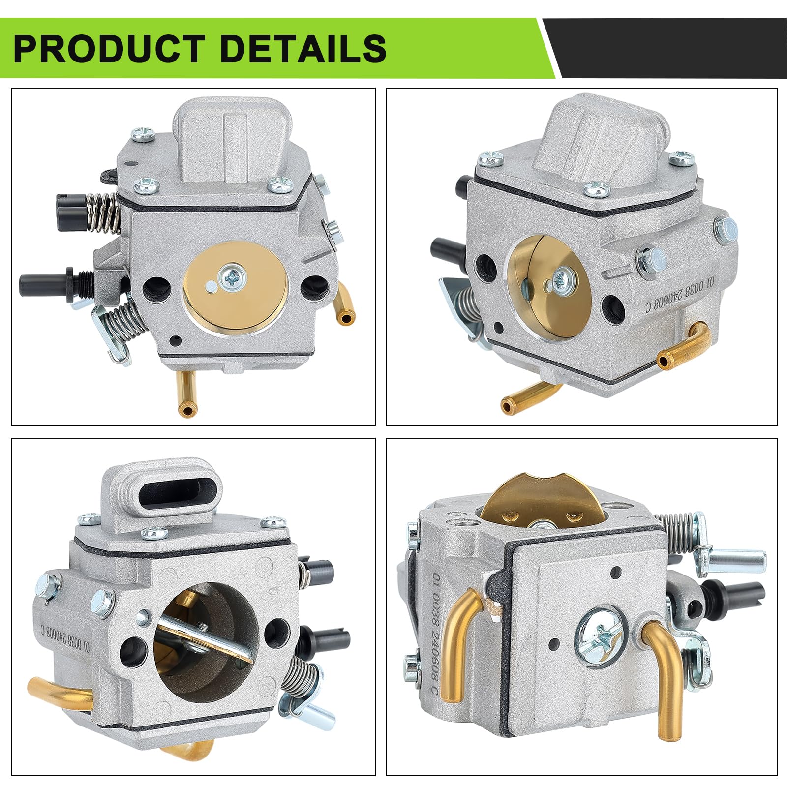 Harbot packaged contents show a complete carburetor kit.