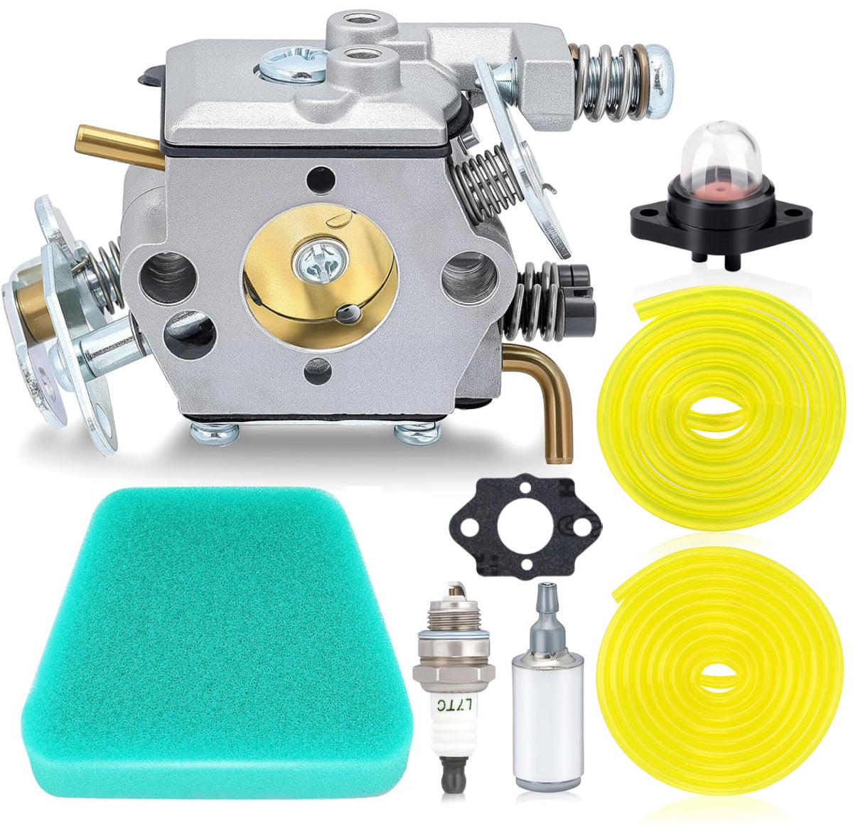 Harbot Poulan carburetor assembly for 1950 improves starting reliability and smooth idle