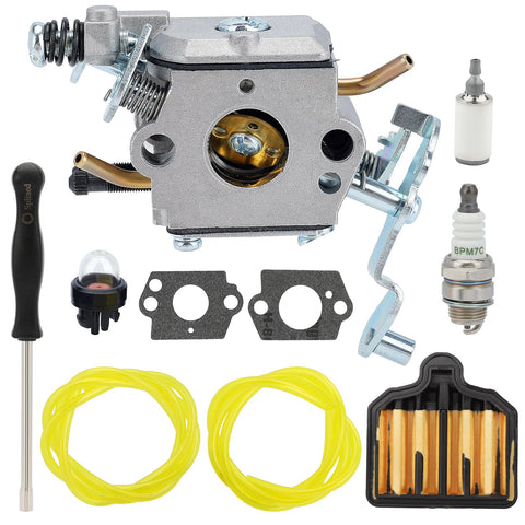 Harbot PP5020AV carburetor pack for Poulan Pro chainsaws, enabling easier installation and consistent fuel metering.