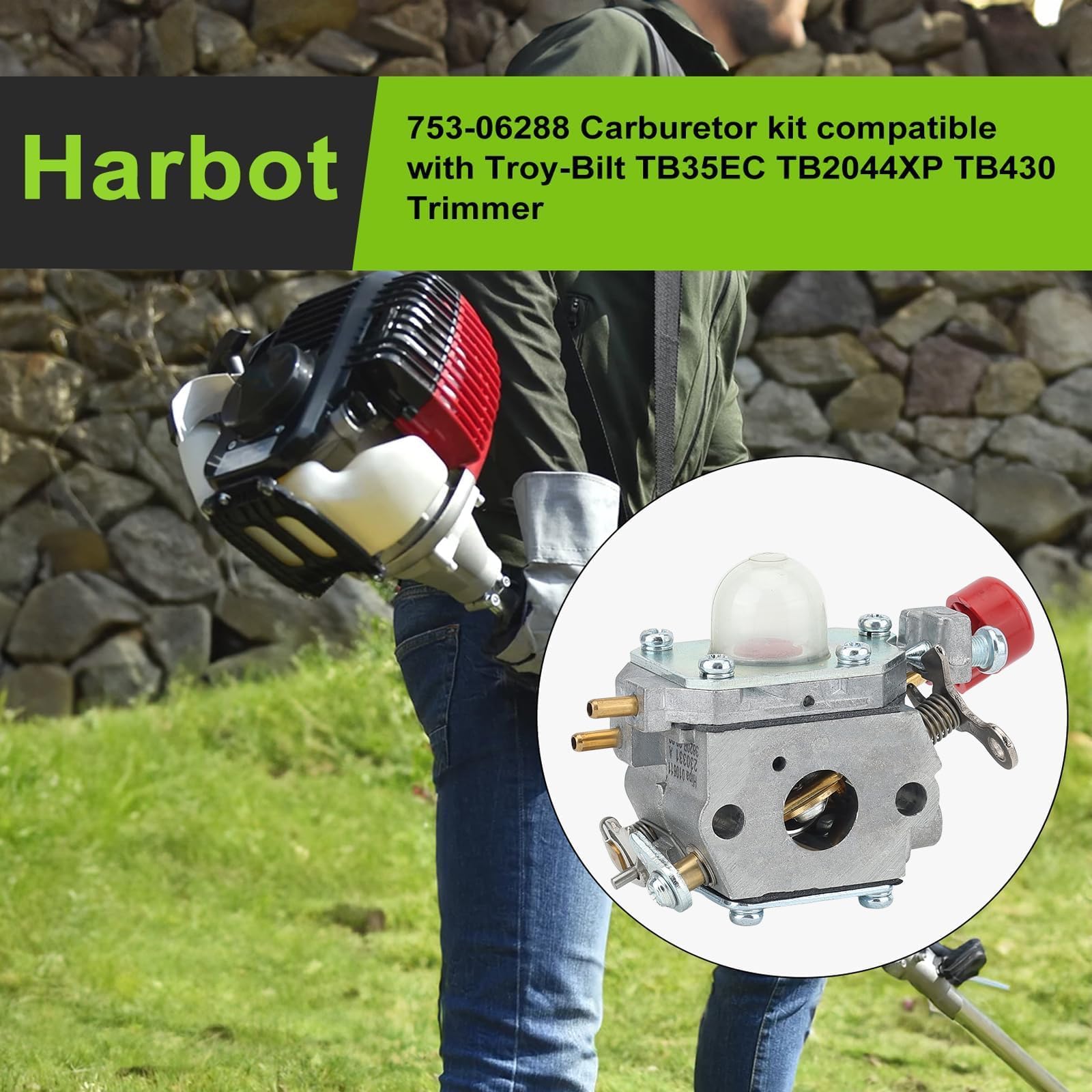 Harbot TB35EC carburetor with air filter included for cleaner fuel-air mix