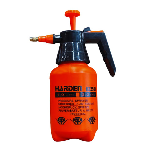 Harden 34oz pump sprayer with compact capacity ideal for quick garden jobs.