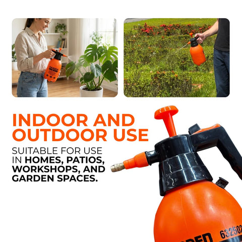 Harden garden sprayer helps evenly cover plants with adjustable spray.