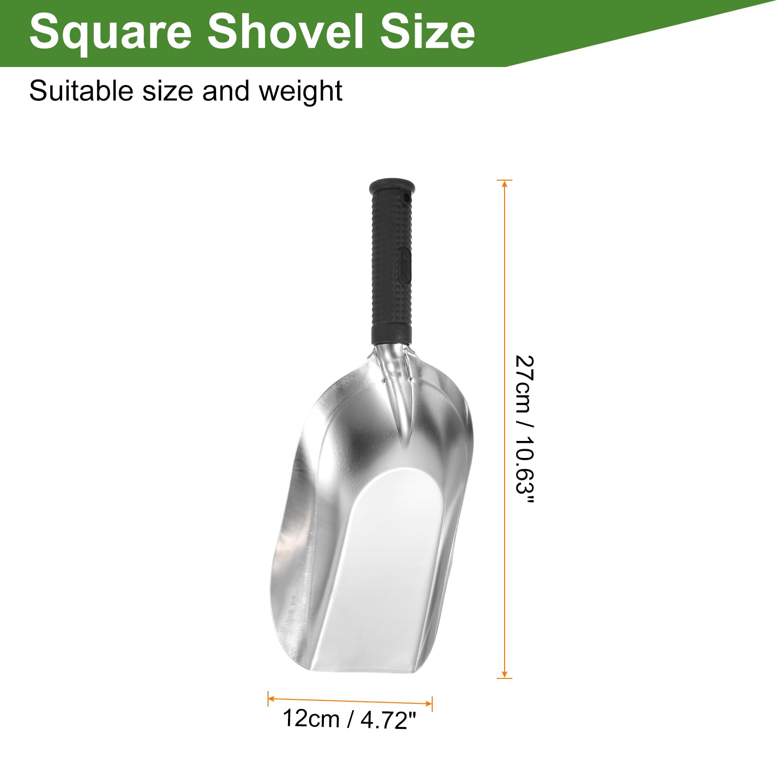 HARFINGTON square shovel in stainless steel for durable digging.