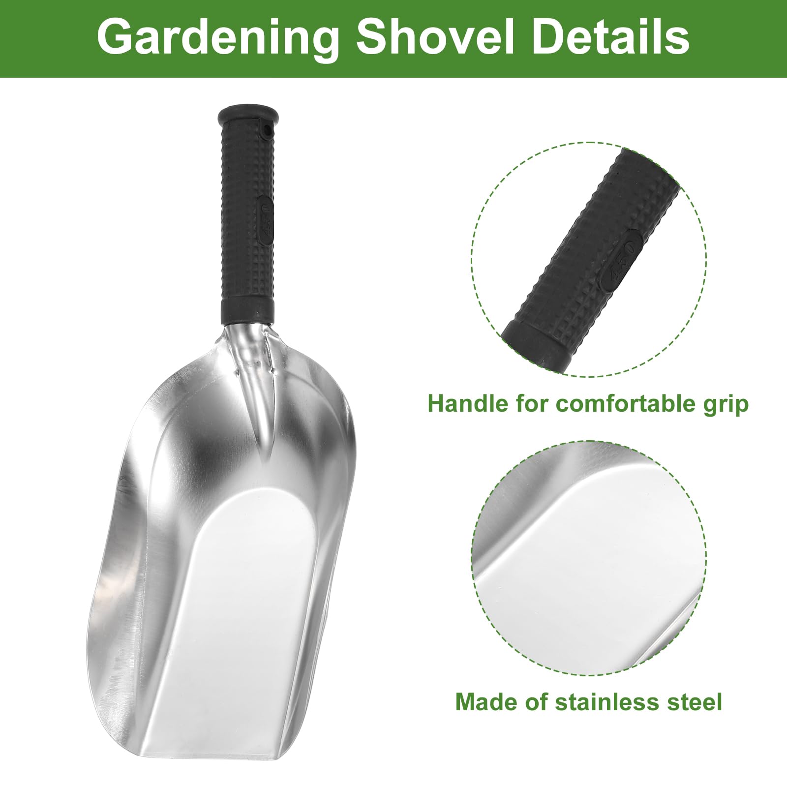 Versatile HARFINGTON shovel for digging, transplanting, and soil loosening.