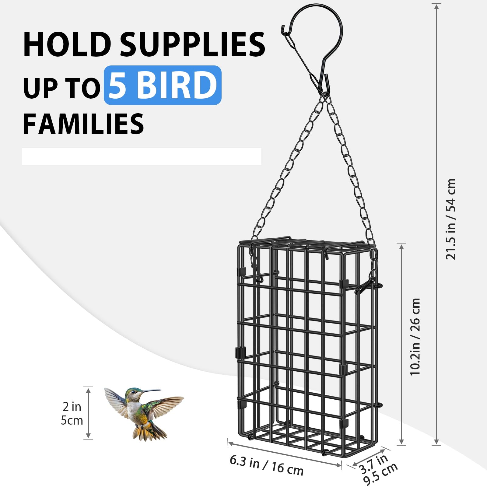 Harhana nest material holder hanging on branch—secure outdoor display for birds.