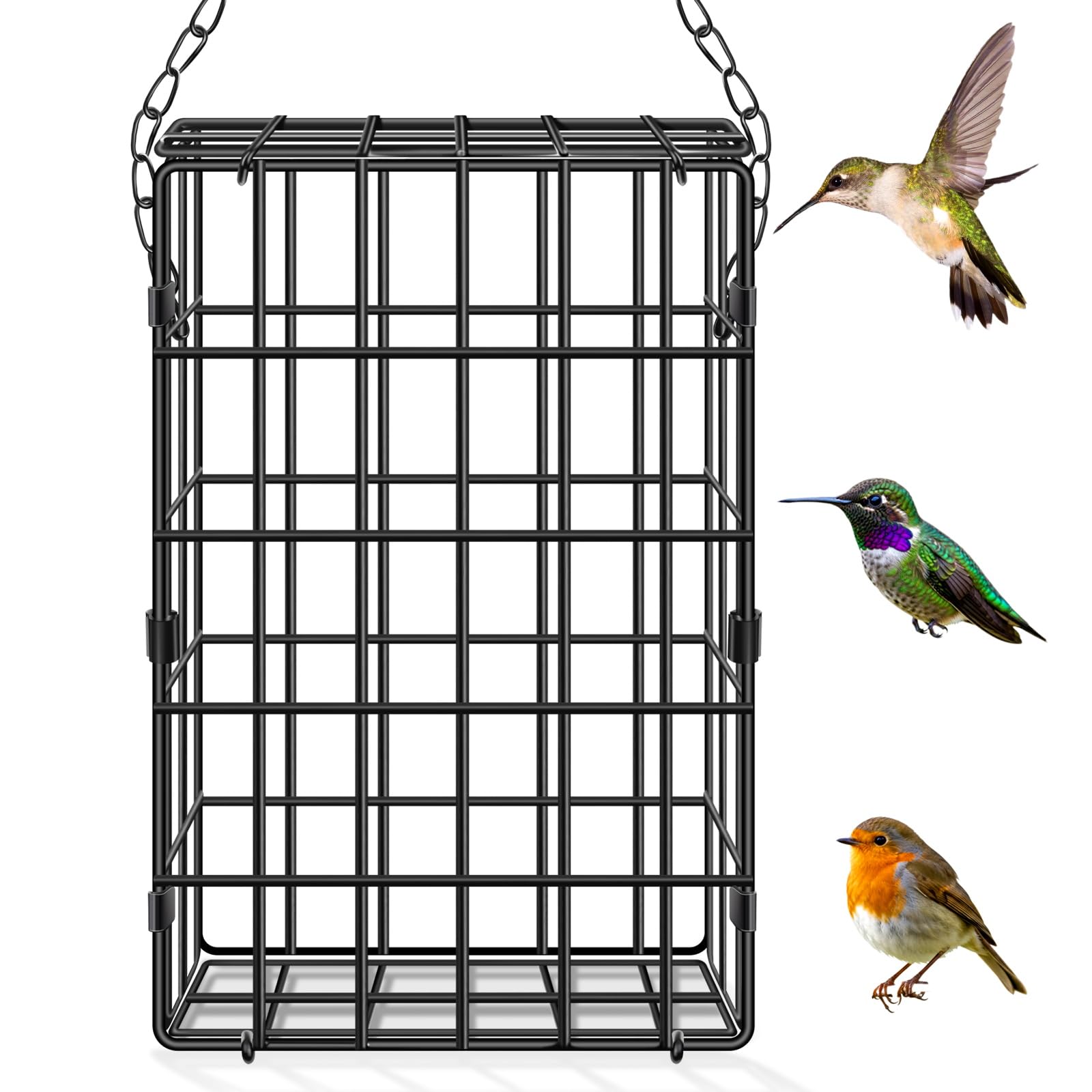 Harhana nest material holder side view—durable metal, rust-proof for year-round outdoor use.