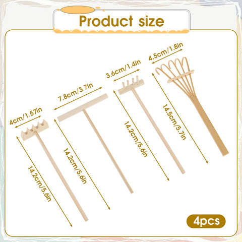 Hariendny zen garden rake set with wooden tools for smooth line creation