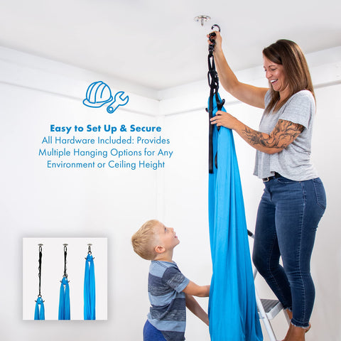 Harkla sensory swing blue 5-inch swivel for smooth movement