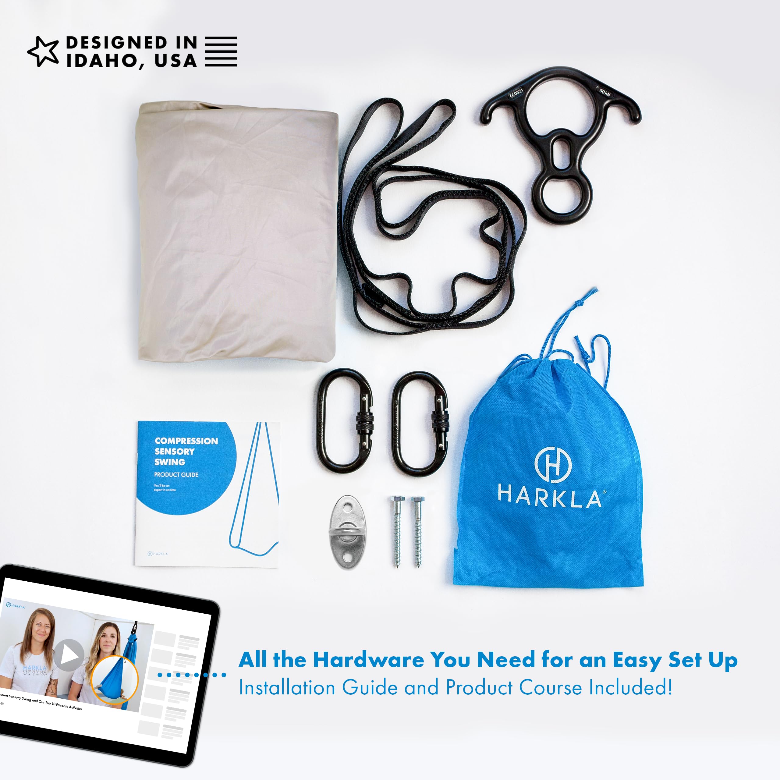Harkla swing with step-by-step instructions makes setup quick