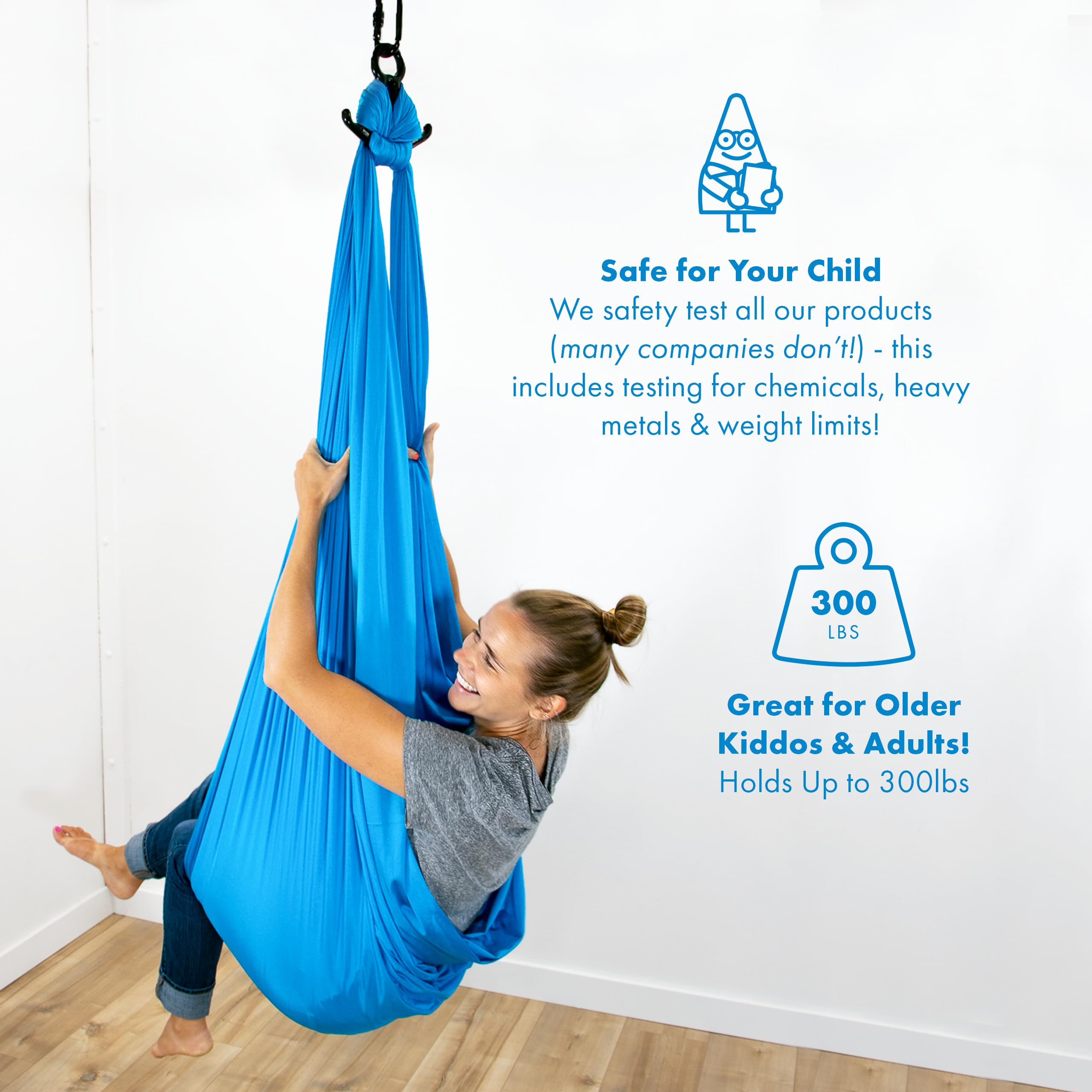 Harkla sensory swing hangs easily with quick assembly for fast setup