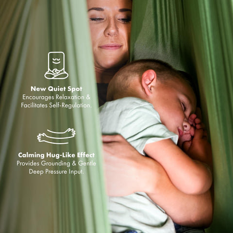 Harkla Sensory Swing features heavy-duty hardware for secure, long-lasting setup.