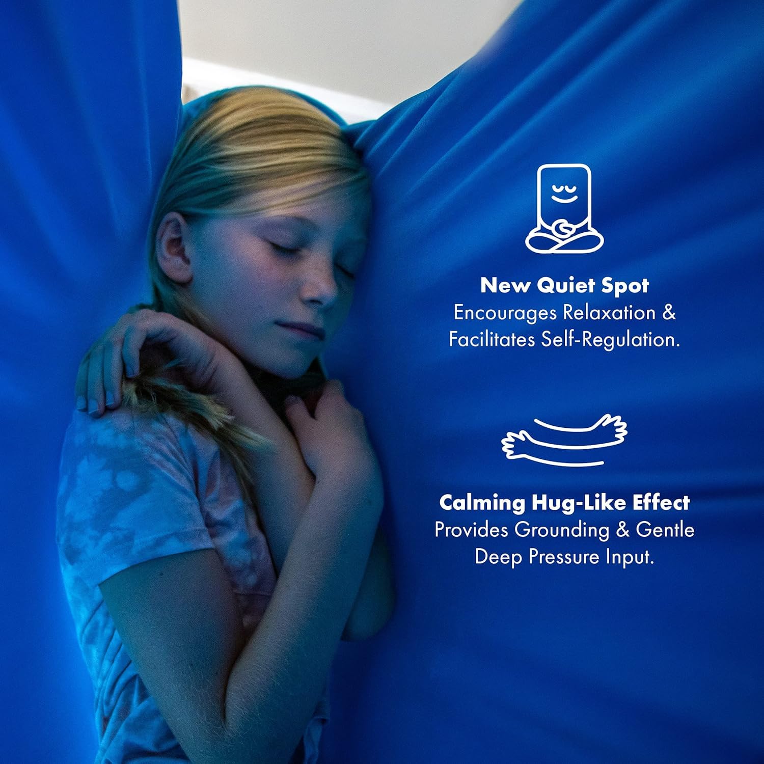 Harkla sensory swing blue indoors-outdoors use illustration of versatile mounting