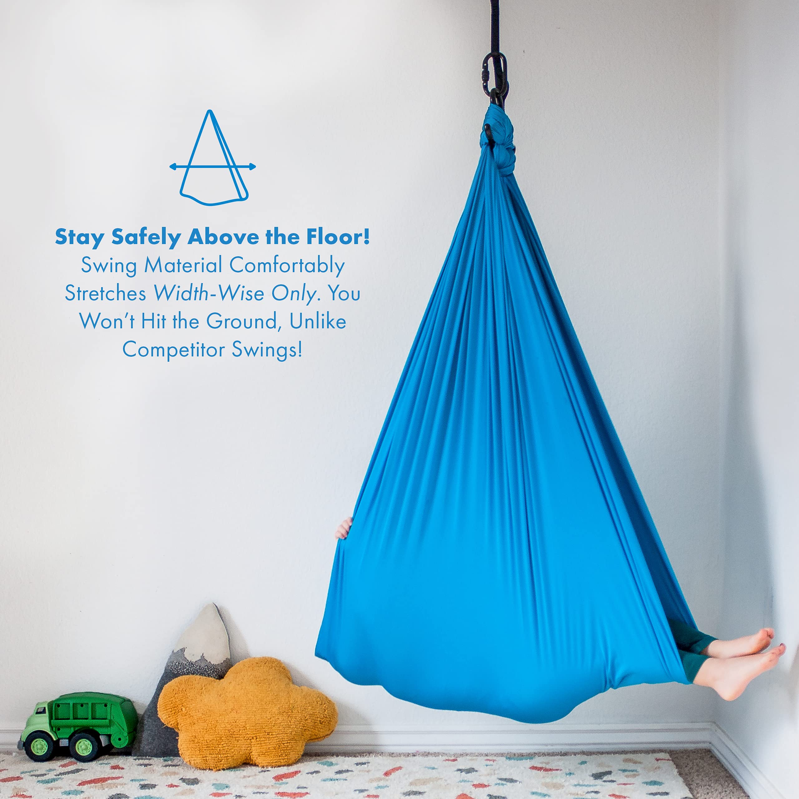 Harkla indoor swing with no-swivel hardware for simple setup