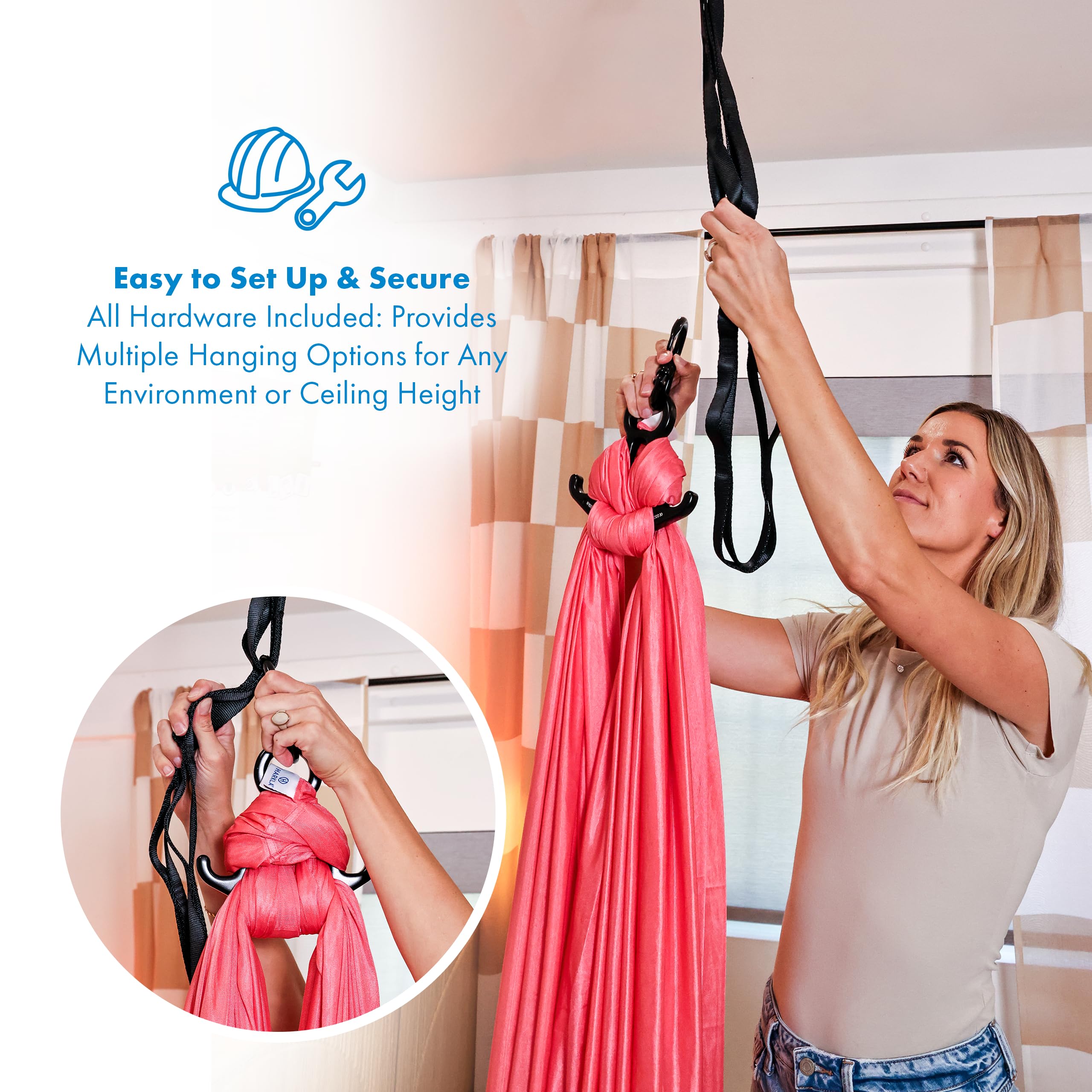 Harkla Sensory Swing pink in use shows hug-like calming effect.