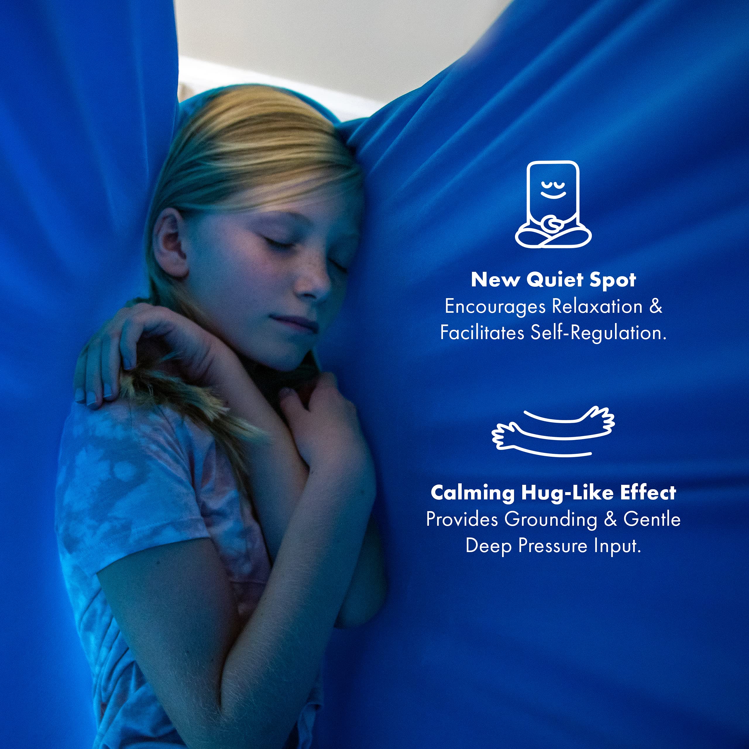 Harkla sensory swing features soft washable nylon for comfy use