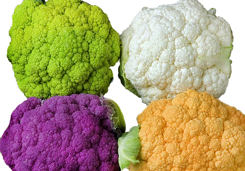 Harley Seeds This is a Mix 50 Cauliflower Mix showcases four colorful varieties for salads