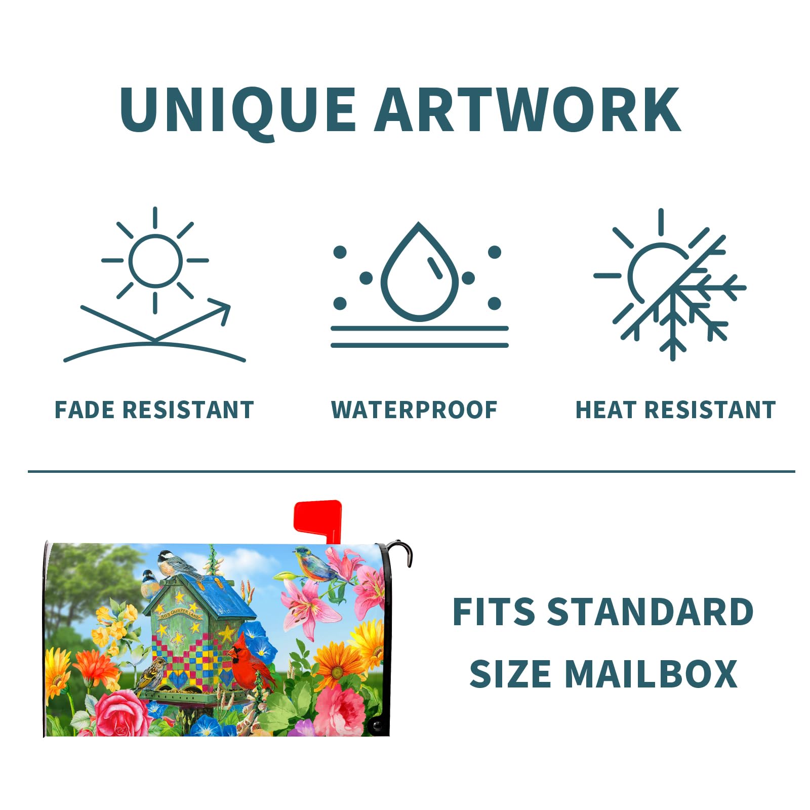 Harooni bird and flower design detail adds cheerful charm to home exterior.