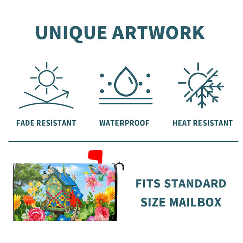 Harooni bird and flower design detail adds cheerful charm to home exterior.