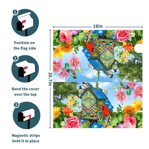 Harooni outdoor garden decor setting featuring a stylish mailbox cover in a yard.
