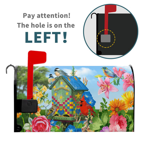 Harooni spring flowers birds mailbox cover 25x21 enhances outdoor durability against weather.