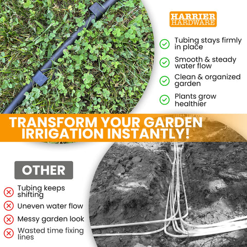 Harrier Hardware 32-pack stake set offers bulk value for large yards.