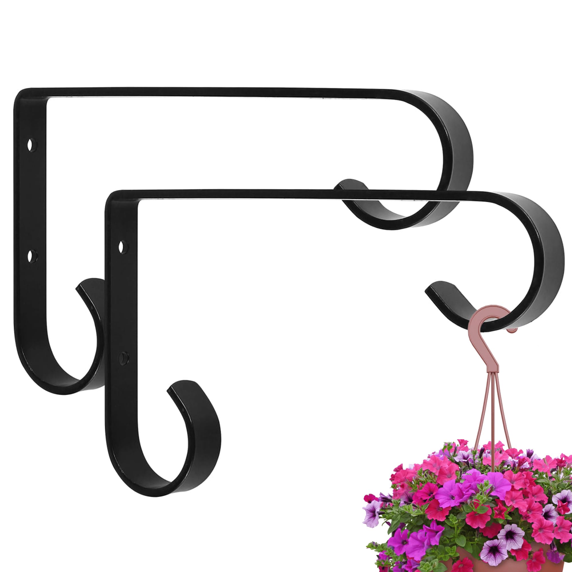 Harrier Hardware plant bracket wall mount set of two for secure outdoor hanging.