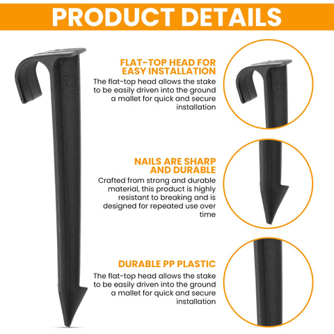 Harrier Hardware 1/2-inch hose anchors promote even watering in lawns and planters.