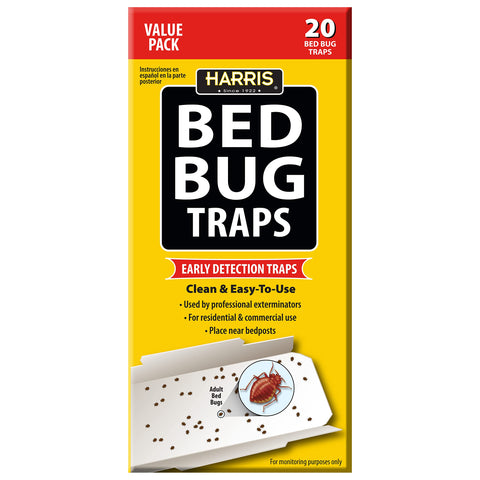 HARRIS bed bug traps 20-pack for early detection in homes.