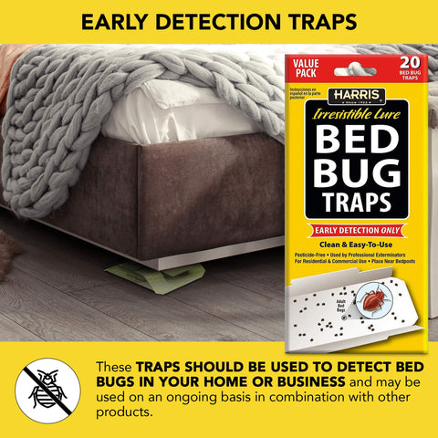 HARRIS trap folded for quick setup beside bed frames.
